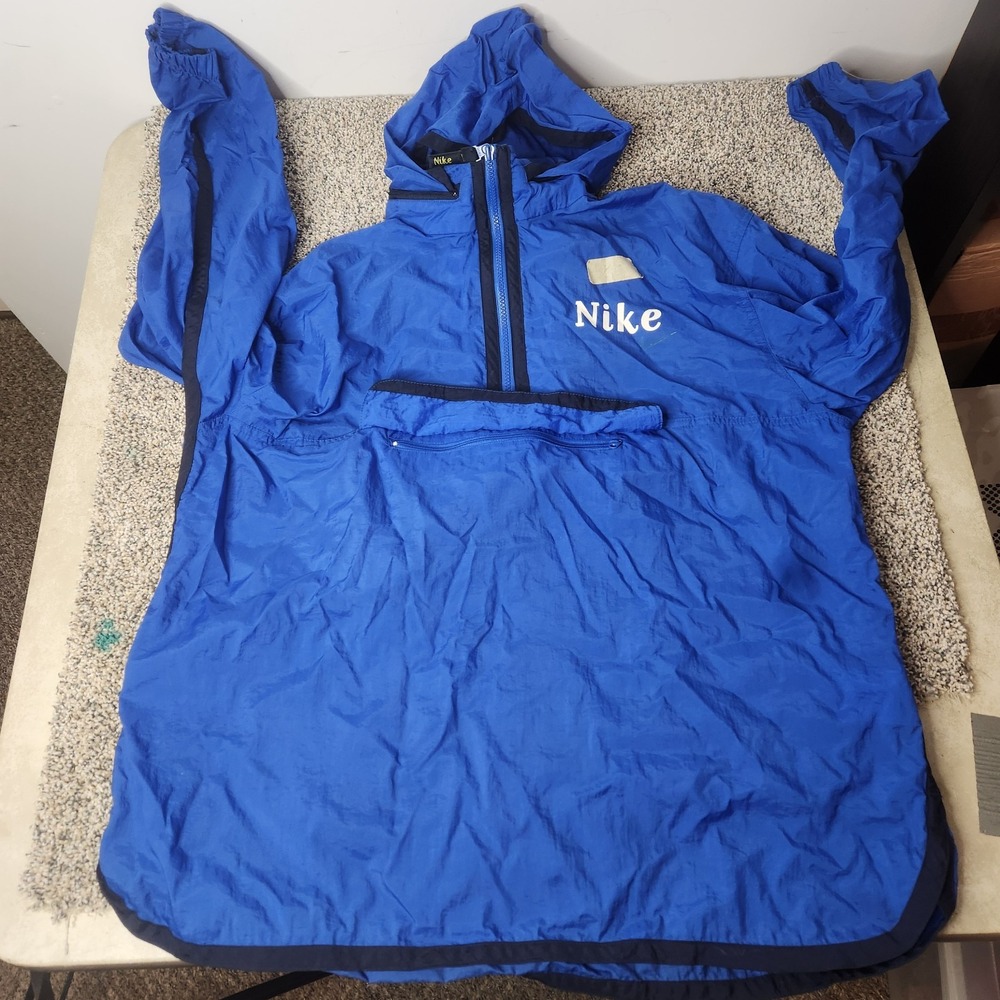Vintage 90s Nike Womens Xl Center Pocket Mini Swoosh Anorak Jacket
